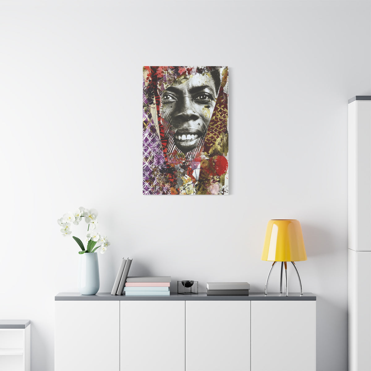 Avant Garde Mixed Media Portrait Collage Wall Art & Canvas Print