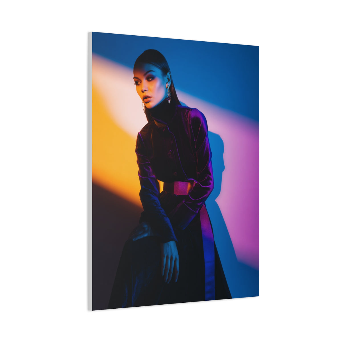 Editorial Fashion Color Shadow Portrait Wall Art & Canvas Print