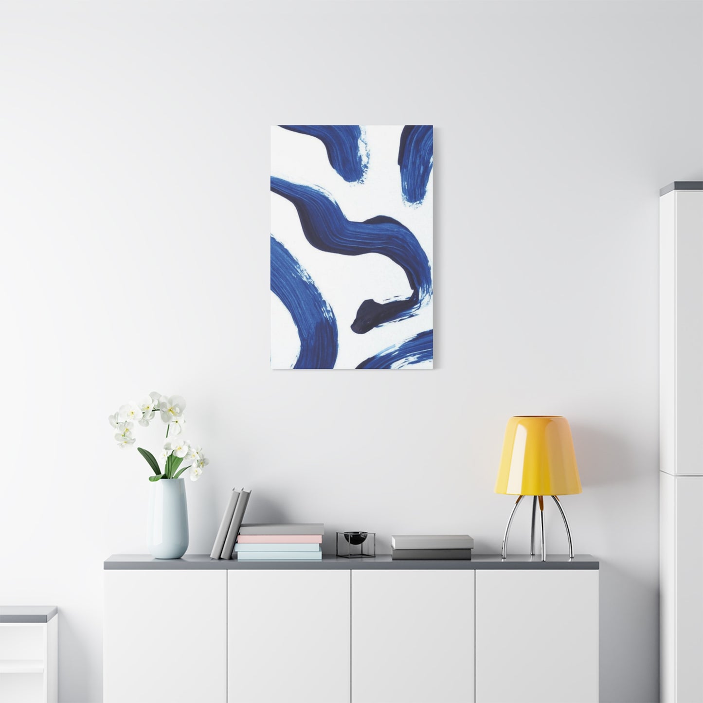 Navy Blue Paint Strokes Wall Art & Canvas Prints