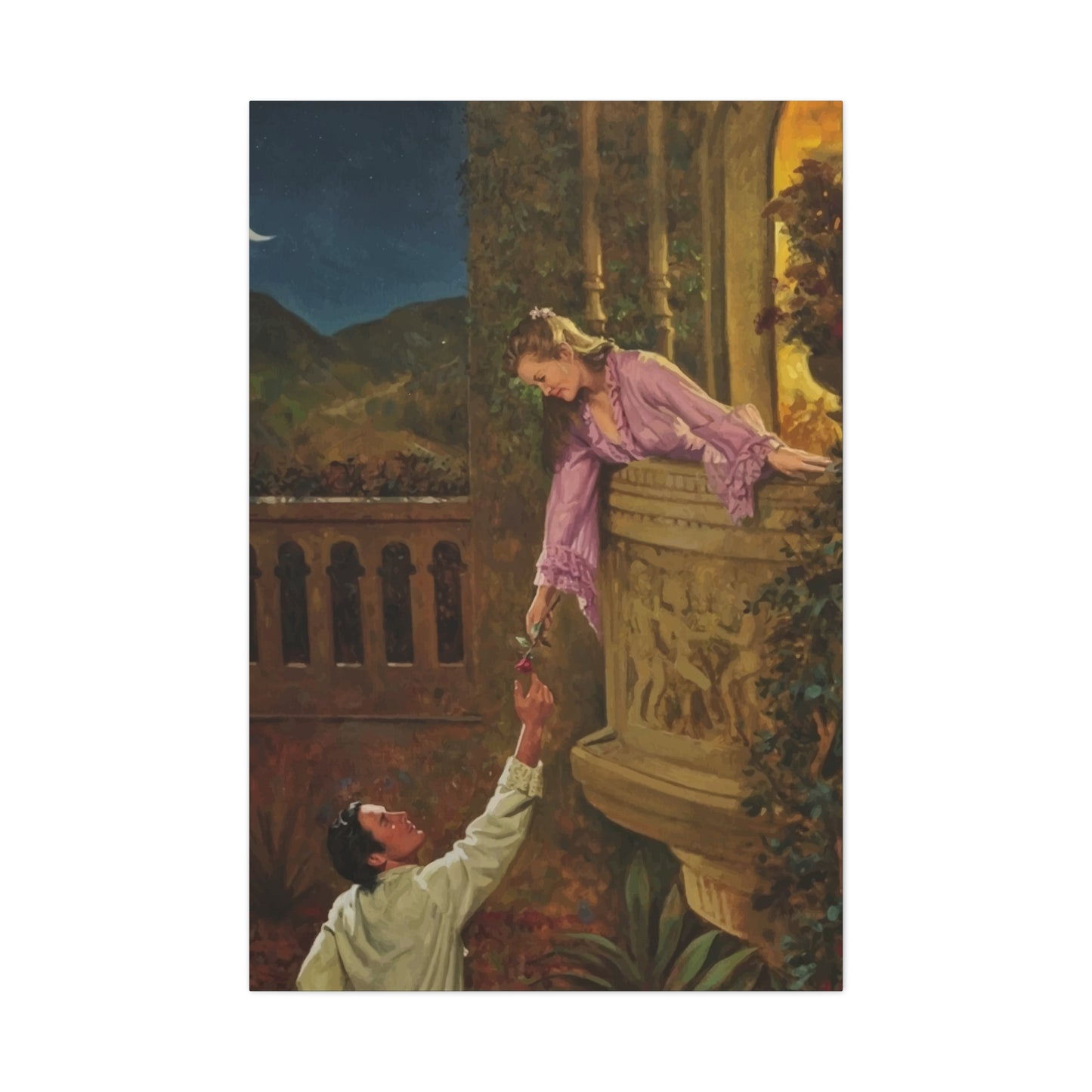 Lover Giving Rose Wall Art & Canvas Prints