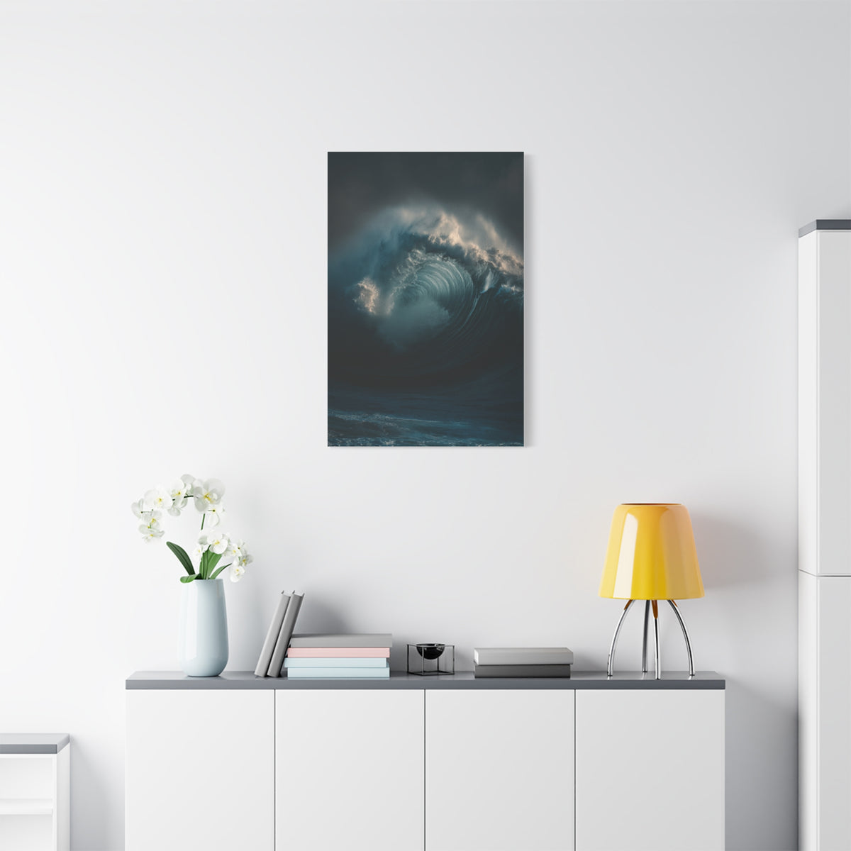 Powerful Ocean Wave Curling in Dramatic Motion Wall Art & Canvas Print