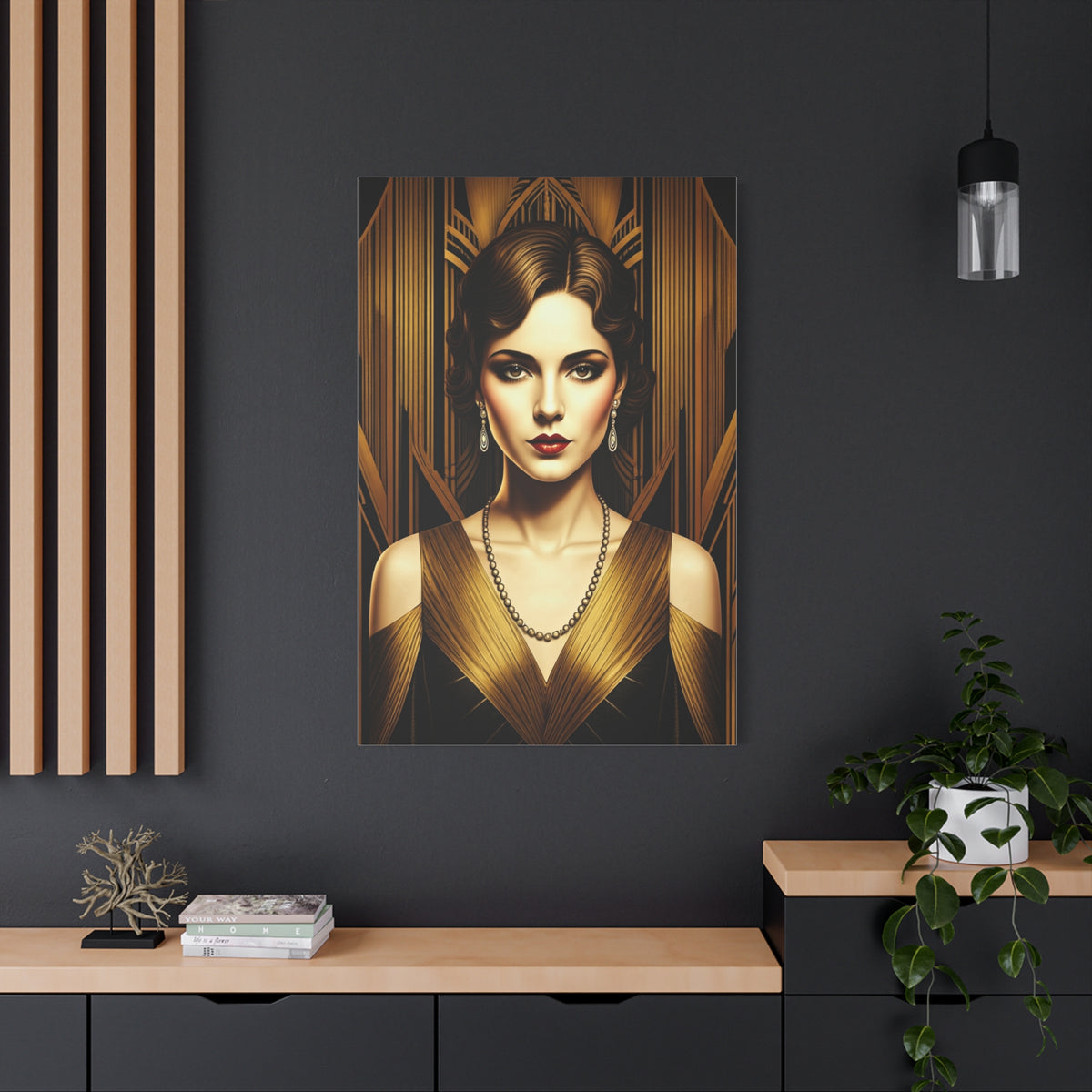 Golden Vintage Glamour Portrait Wall Art & Canvas Prints