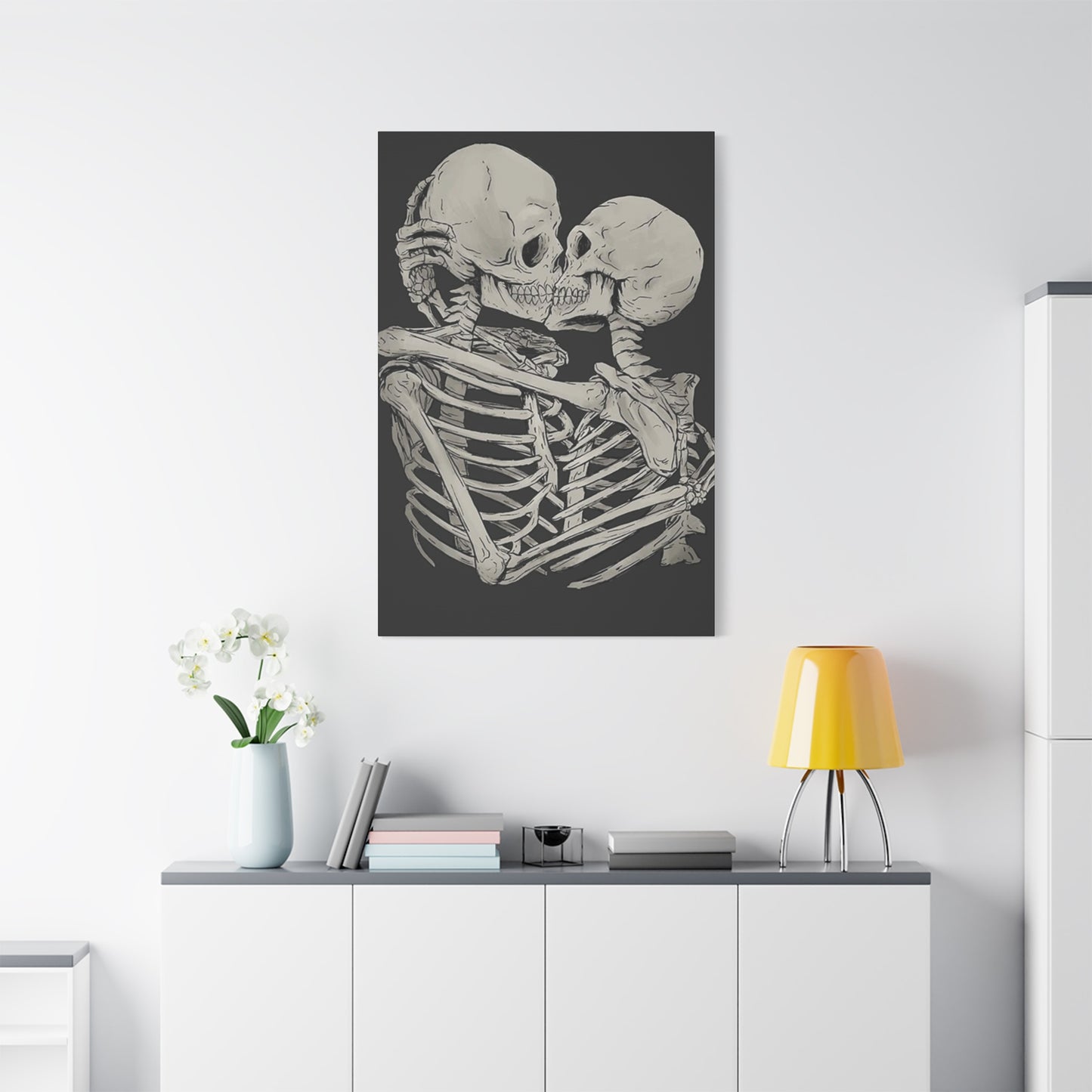 Kissing Skeleton Wall Art & Canvas Prints