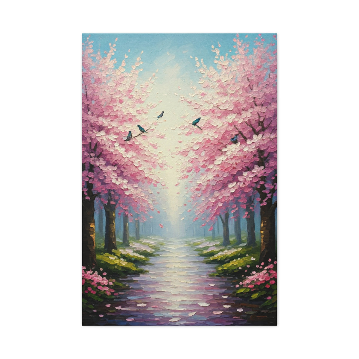 Contemporary Sakura Garden Painting Wall Art & Canvas Prints