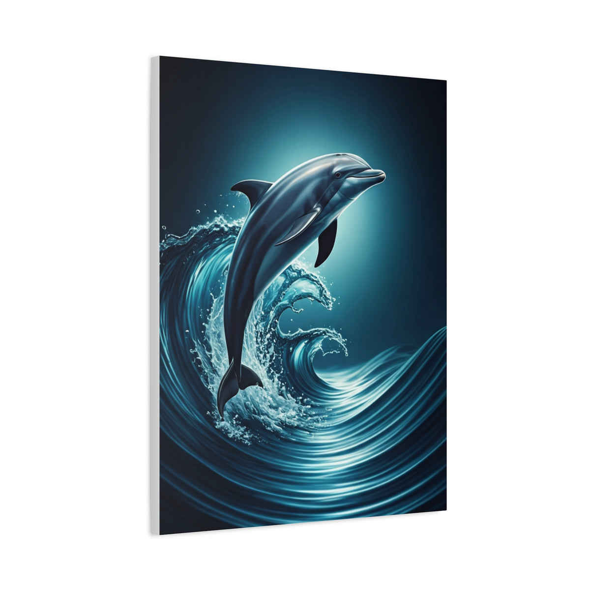 Dolphin Leaping Through Blue Ocean Waves Wall Art & Canvas Prints
