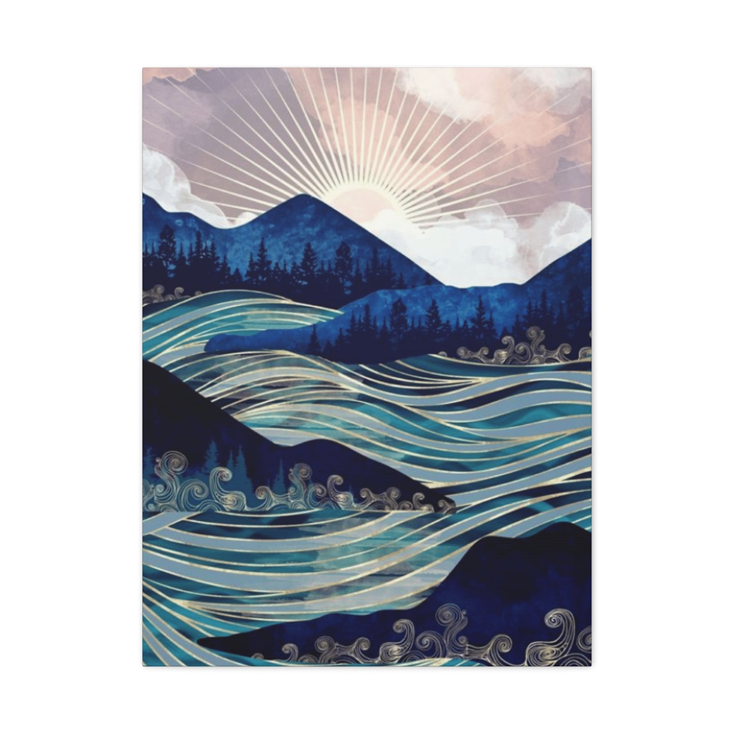 Rising Sun and Ocean Wall Art & Canvas Prints