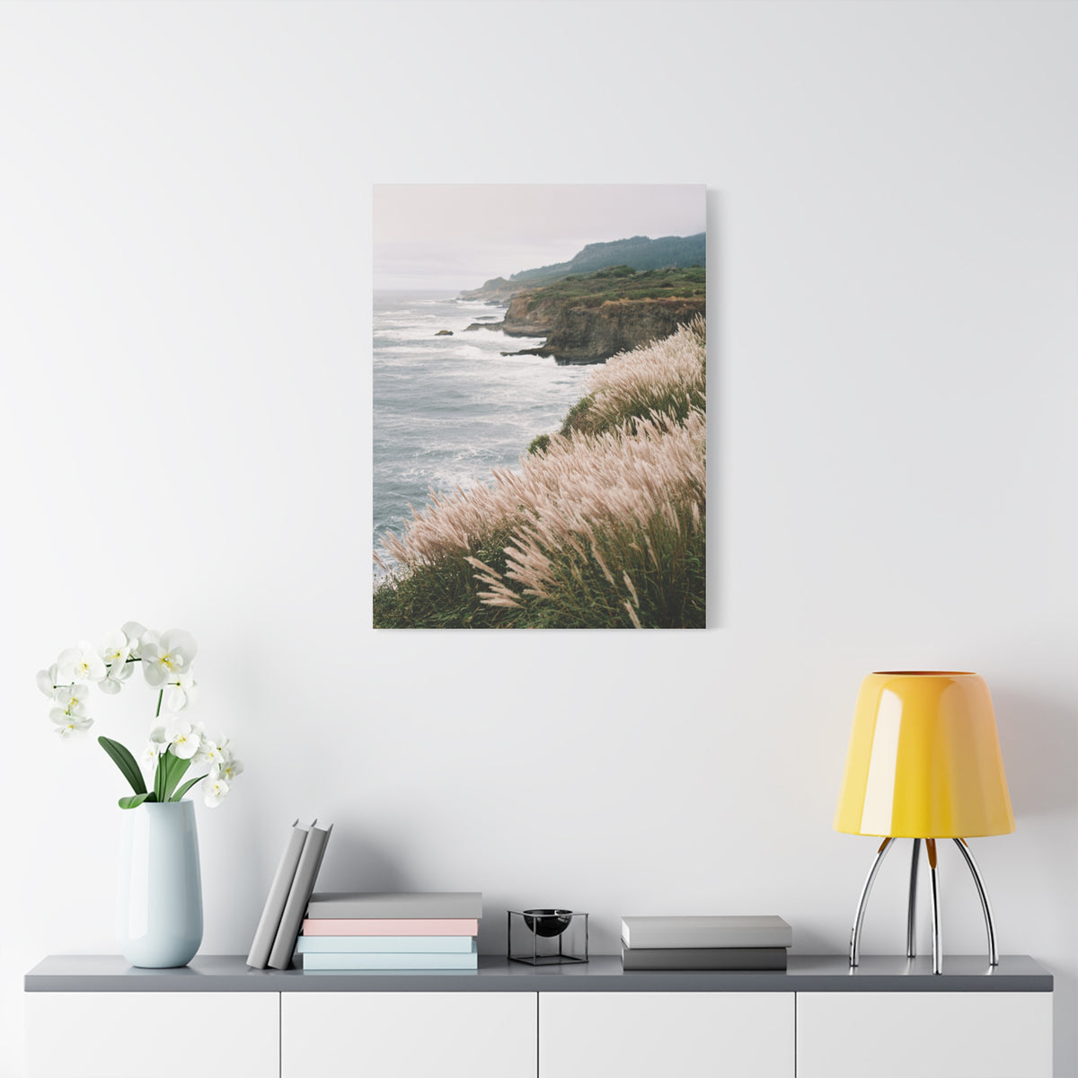 Wind Swept Coastal Cliffs Above the Ocean Wall Art & Canvas Print