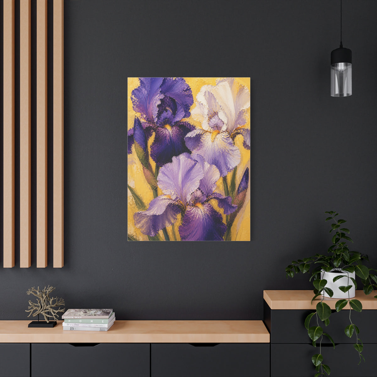 Iris Floral Impasto Painting Wall Art & Canvas Print