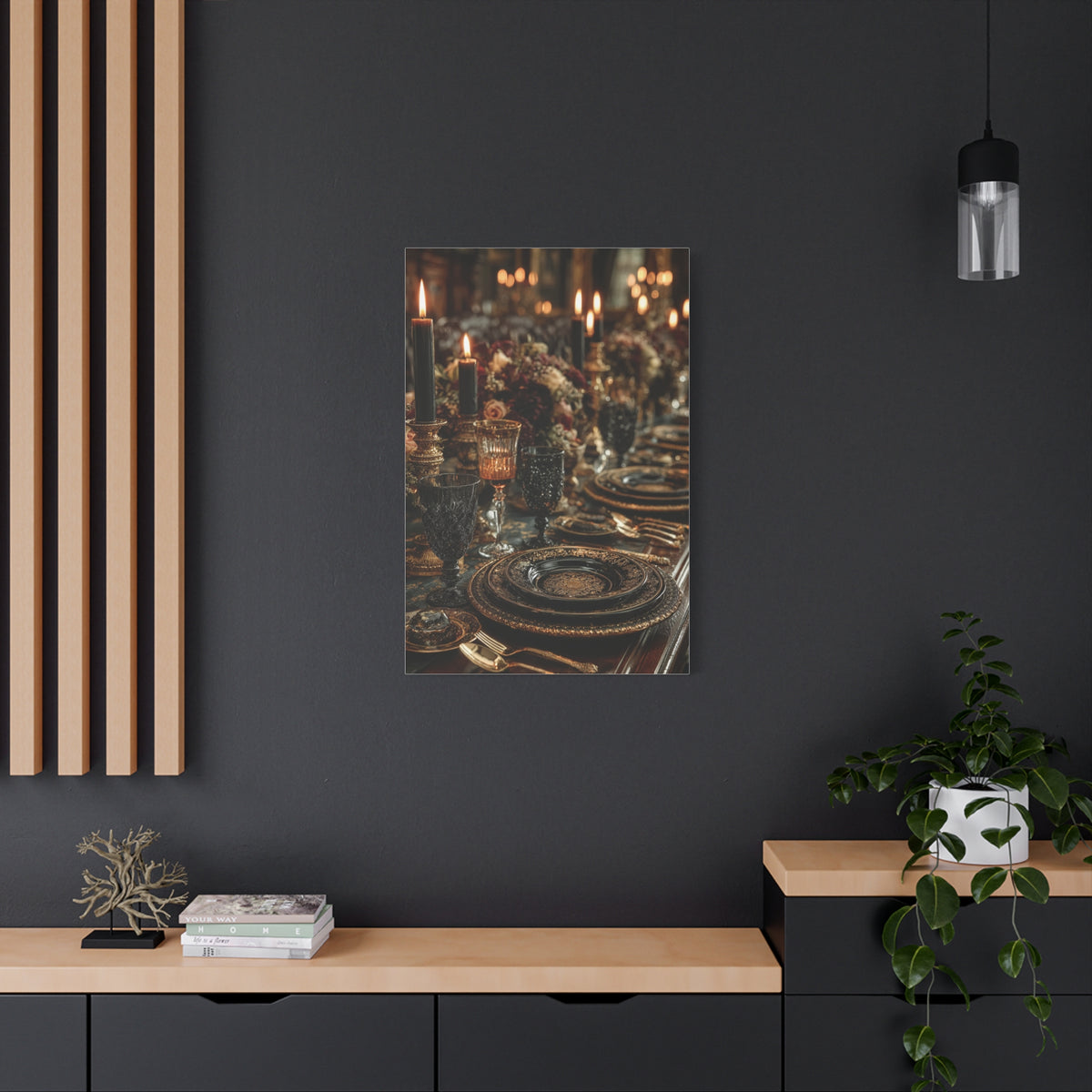 Candlelit Luxury Dinner Table Wall Art & Canvas Print