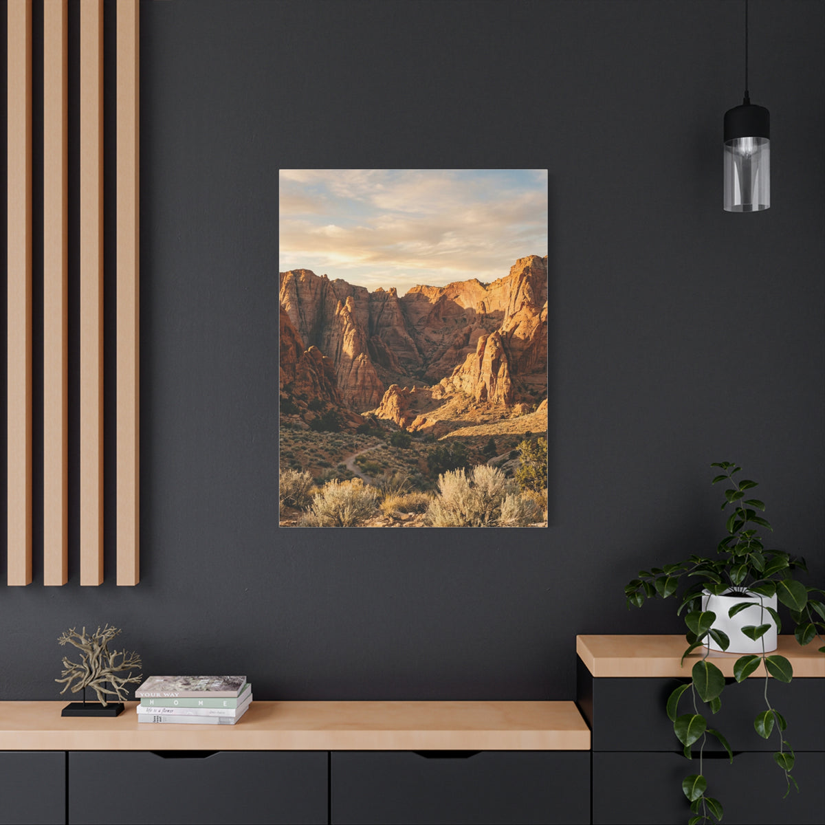 Red-Rock Golden Hour Canyon Wall Art & Canvas Print