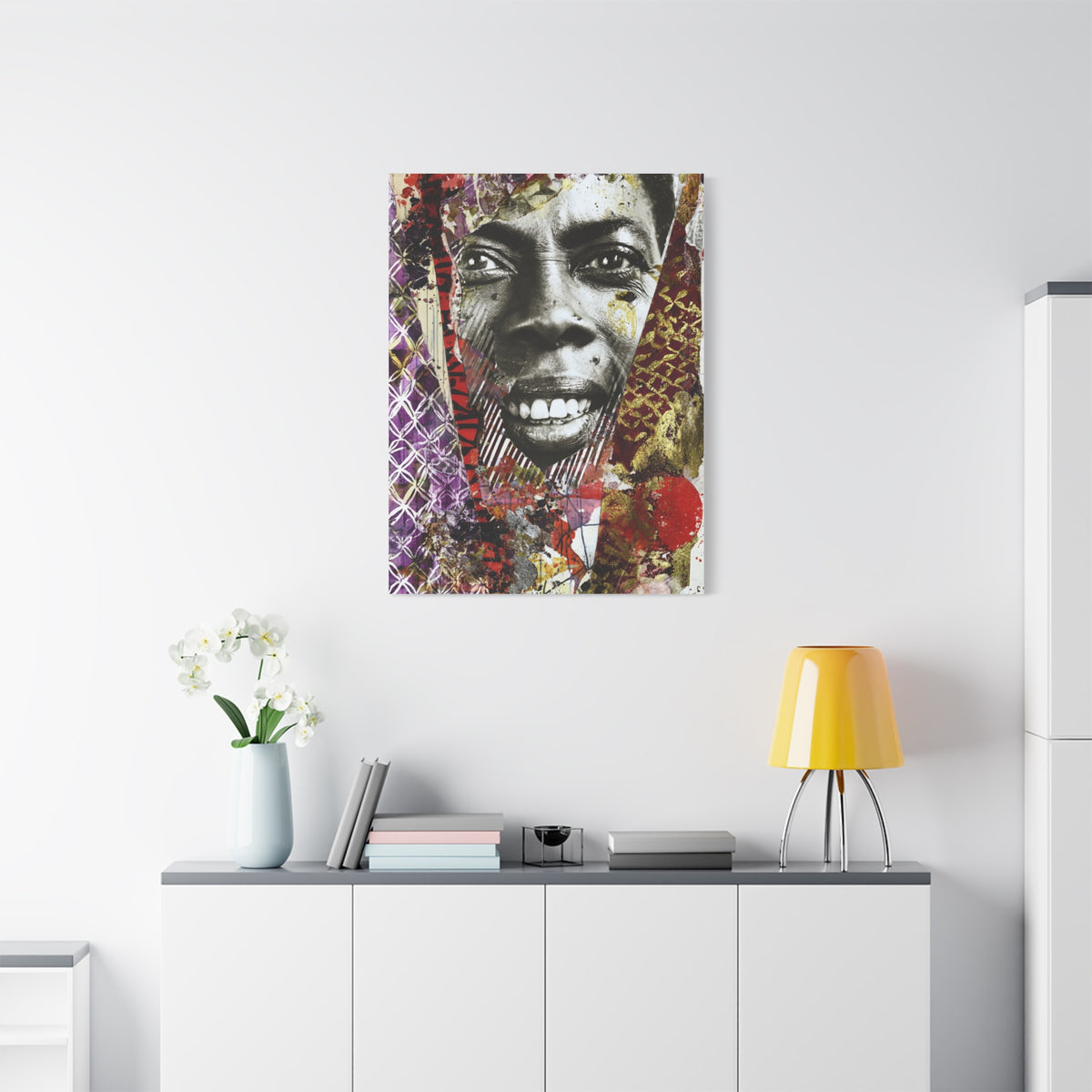 Avant Garde Mixed Media Portrait Collage Wall Art & Canvas Print