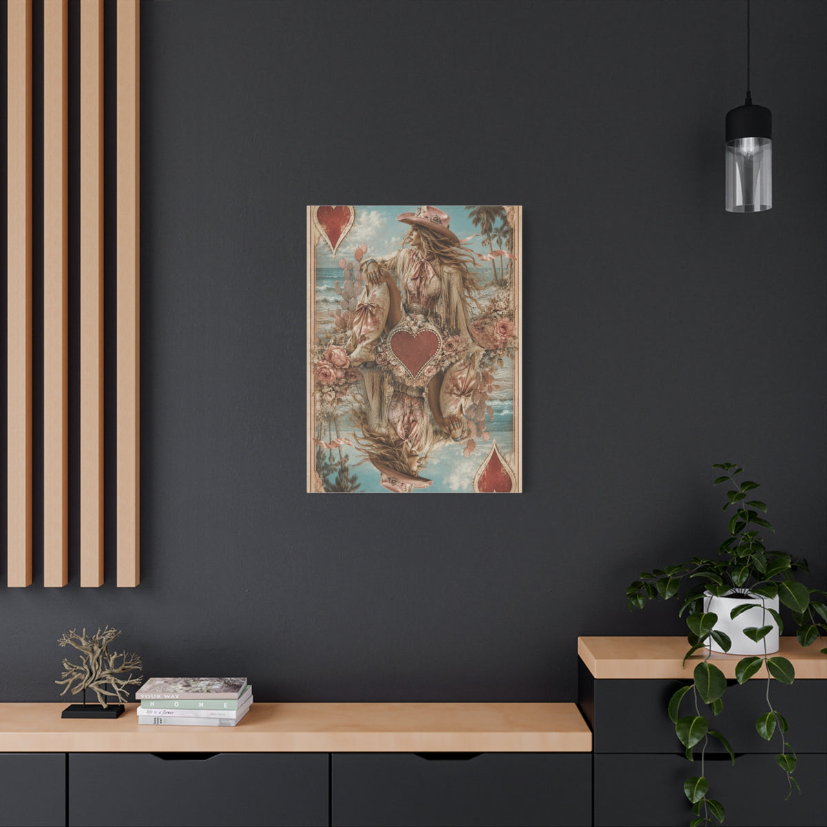 Coastal Cowgirl Playing Card Portrait Wall Art & Canvas Print