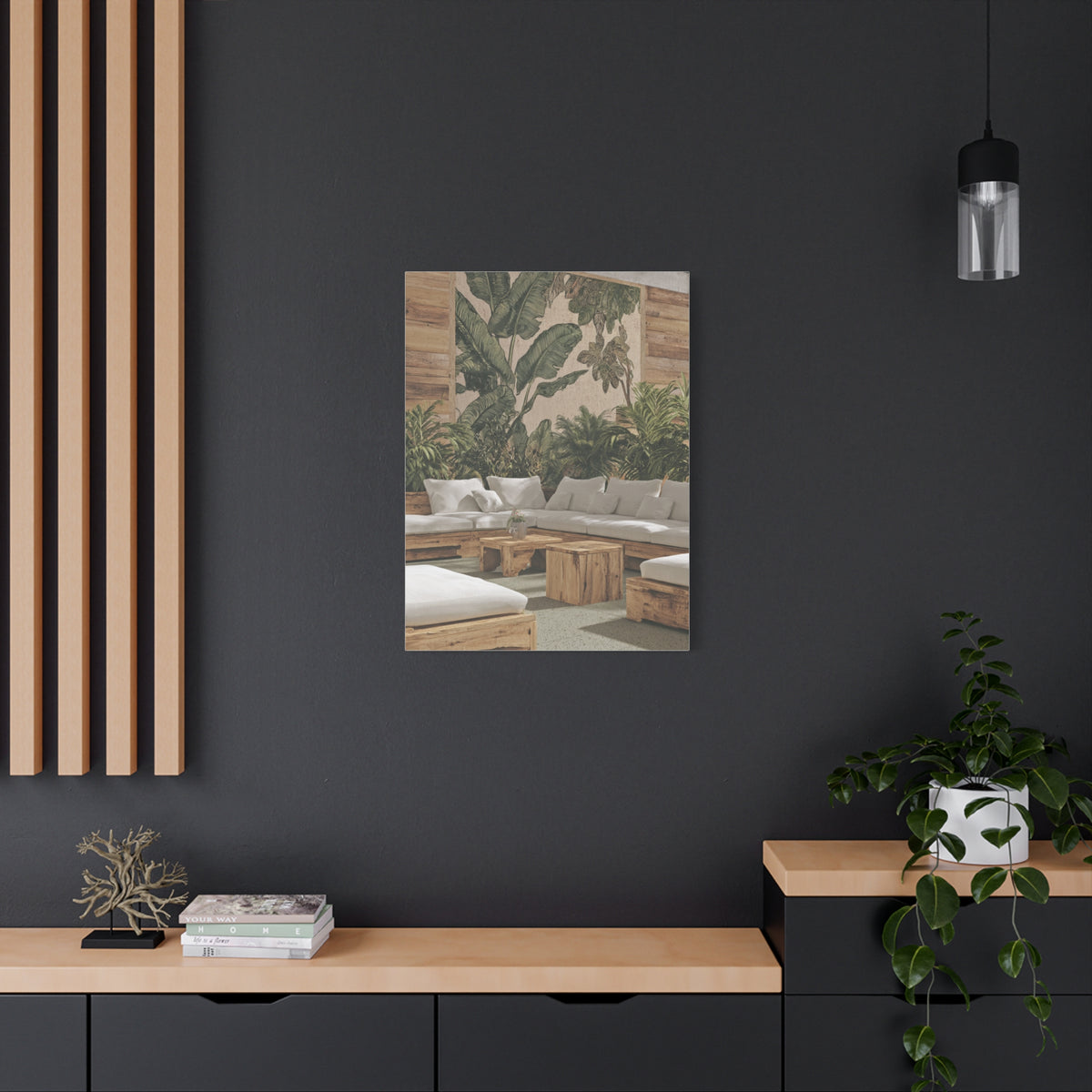 Tropical Flora and Fauna Resort Restaurant Wall Art & Canvas Print