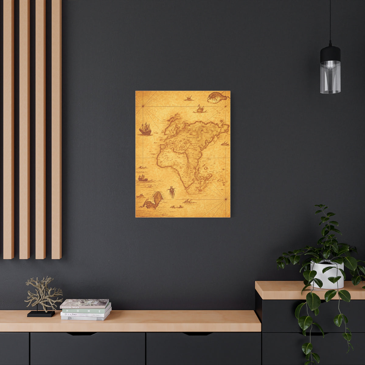 Sepia Explorer’s World Map Poster Wall Art & Canvas Prints