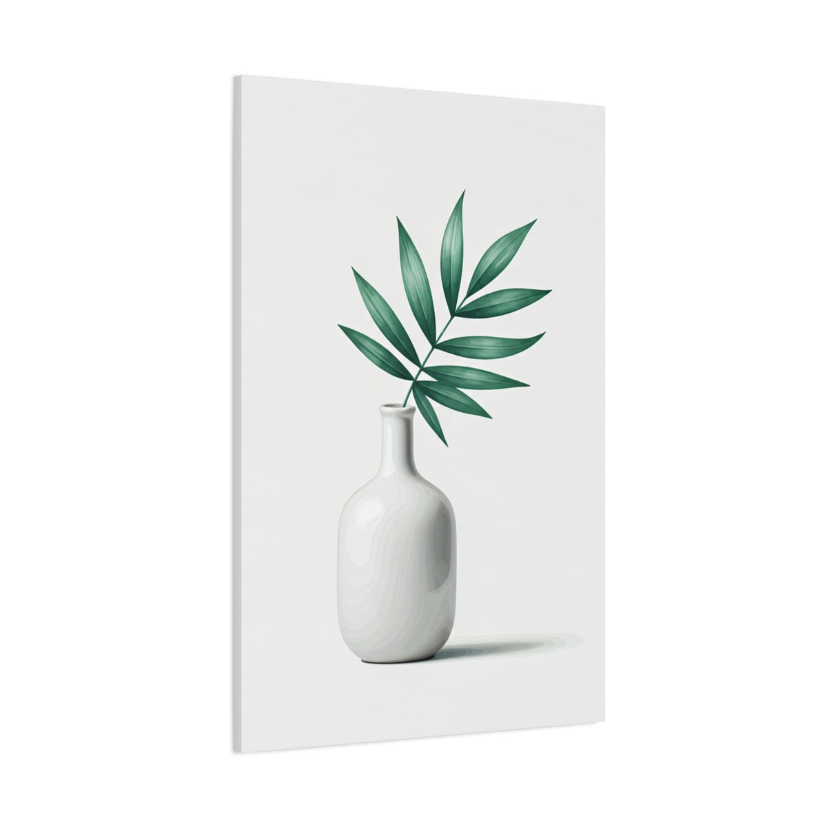 Minimal Vase with Green Leaves Wall Art & Canvas Prints