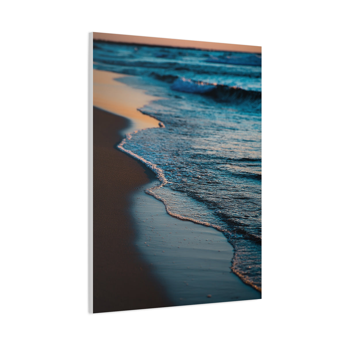 Gentle Sunset Waves on Quiet Shoreline Wall Art & Canvas Print