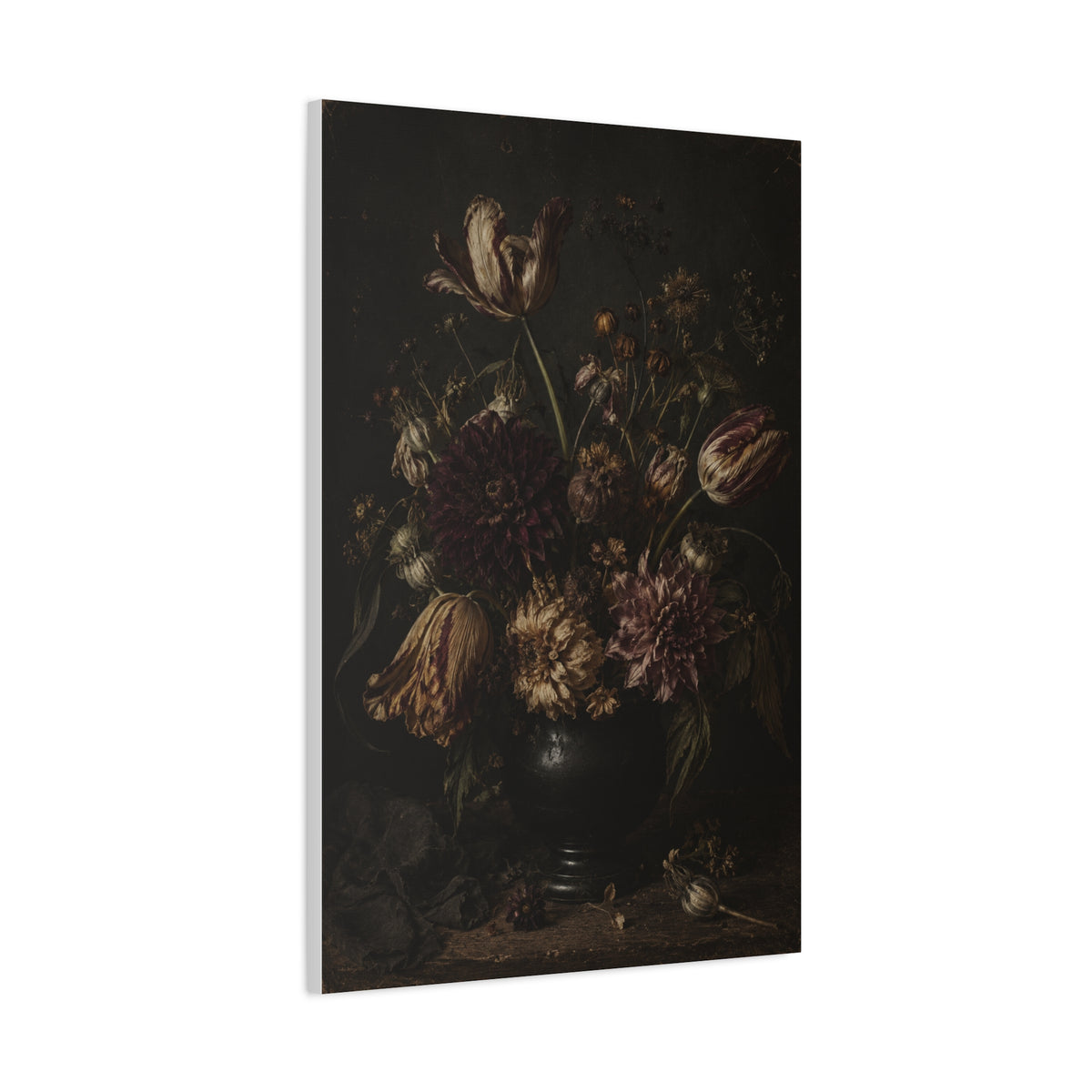 Dark Floral Old Master Still Life Wall Art & Canvas Print