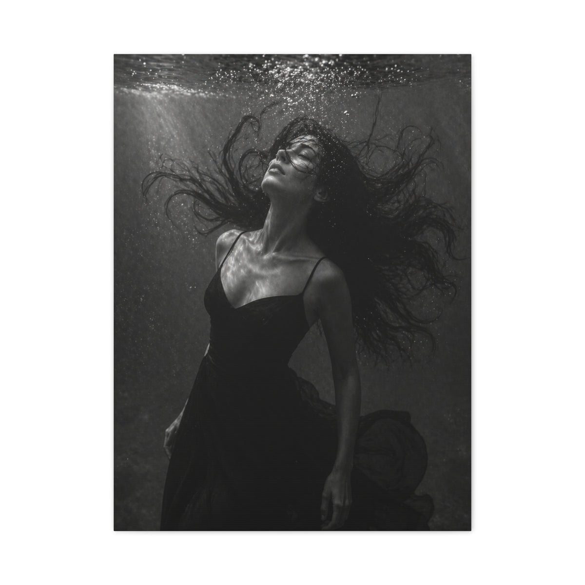 Submerged Black and White Portrait Wall Art & Canvas Print
