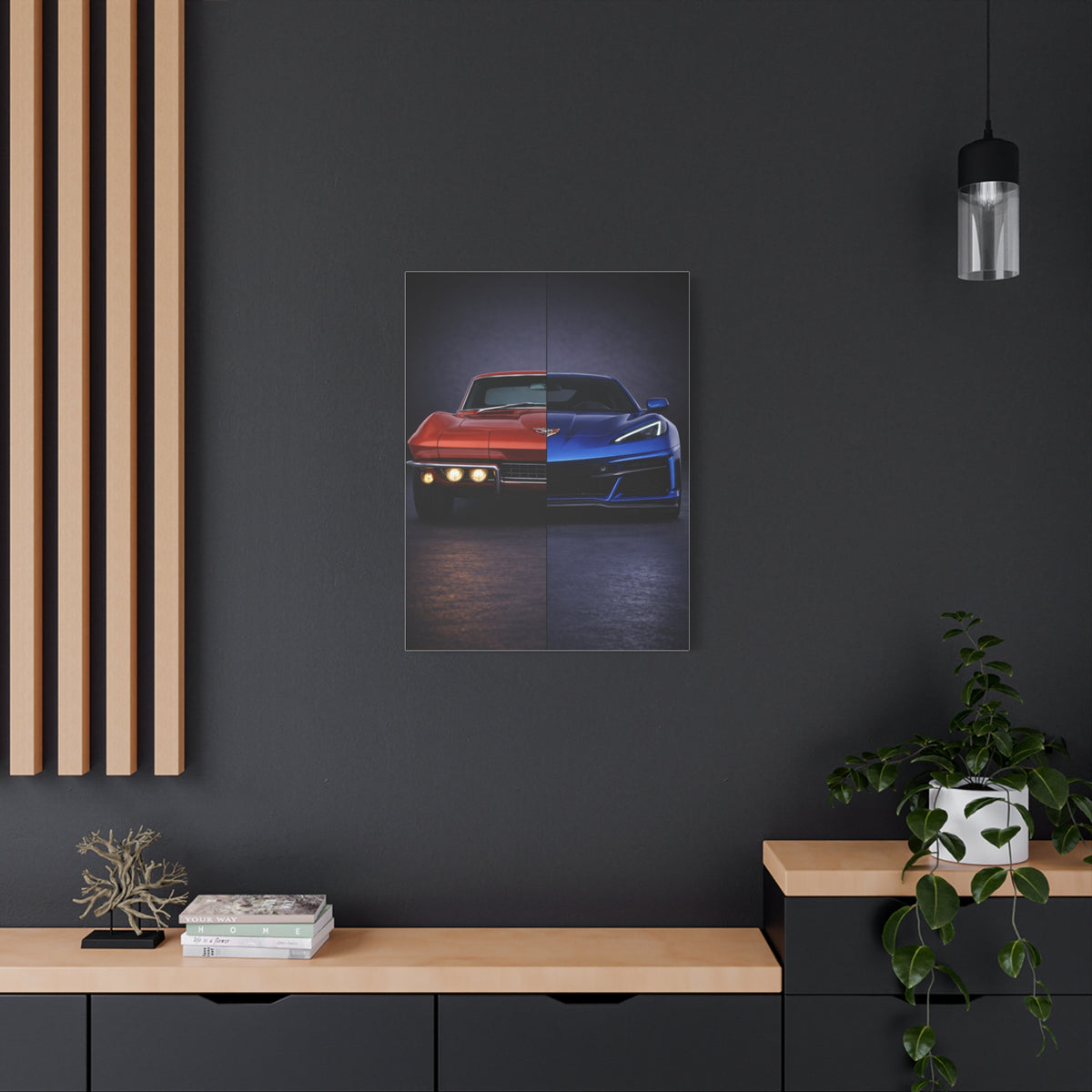 Corvette Performance Evolution Split C2 vs C8 Wall Art & Canvas Prints