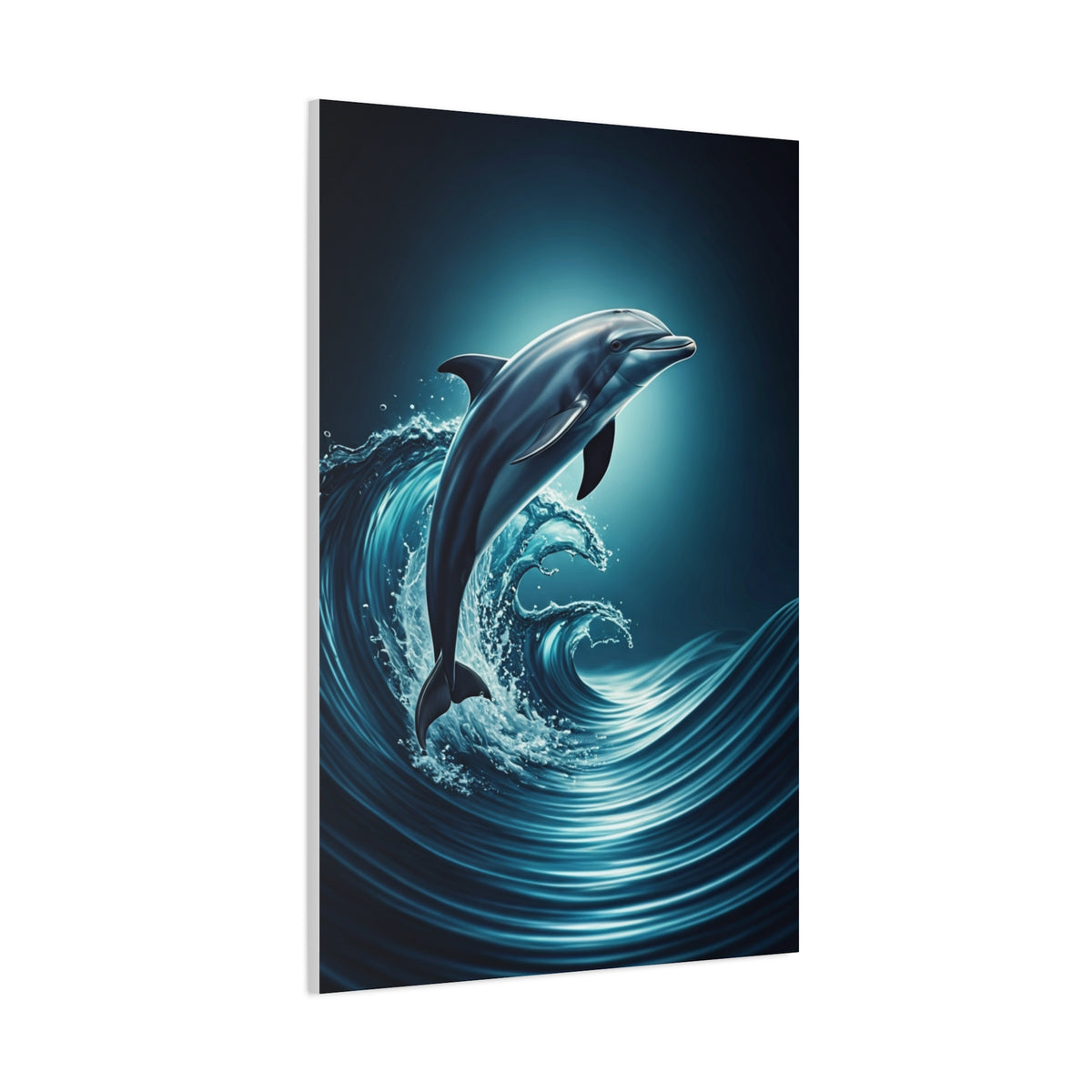 Dolphin Leaping Through Blue Ocean Waves Wall Art & Canvas Prints