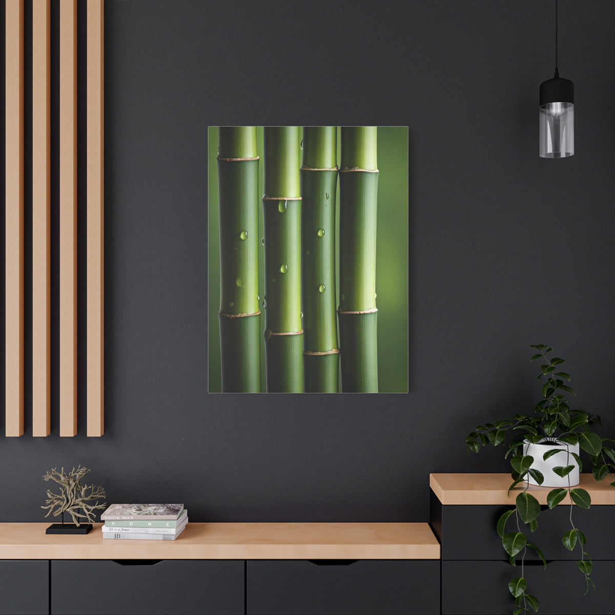 Green Bamboo Stalks Natural Zen Wall Art & Canvas Prints