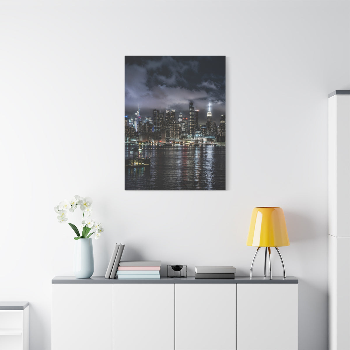 New York City Skyline at Night Wall Art & Canvas Print