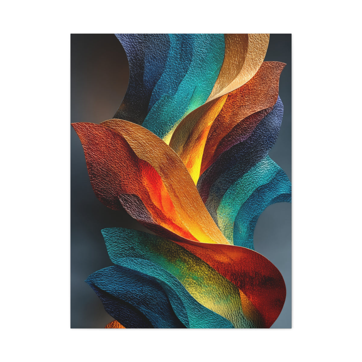 Textured Abstract Lava-Flow Ribbons Wall Art & Canvas Print