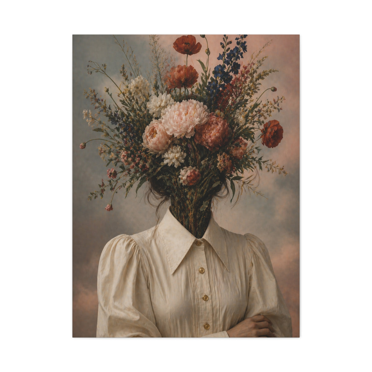Surreal Floral Identity Portrait Wall Art & Canvas Print