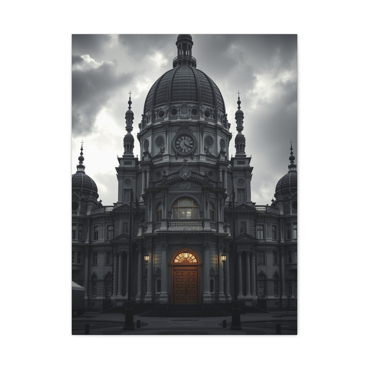 Vision Gray & White Art Art Wall Art & Canvas Print