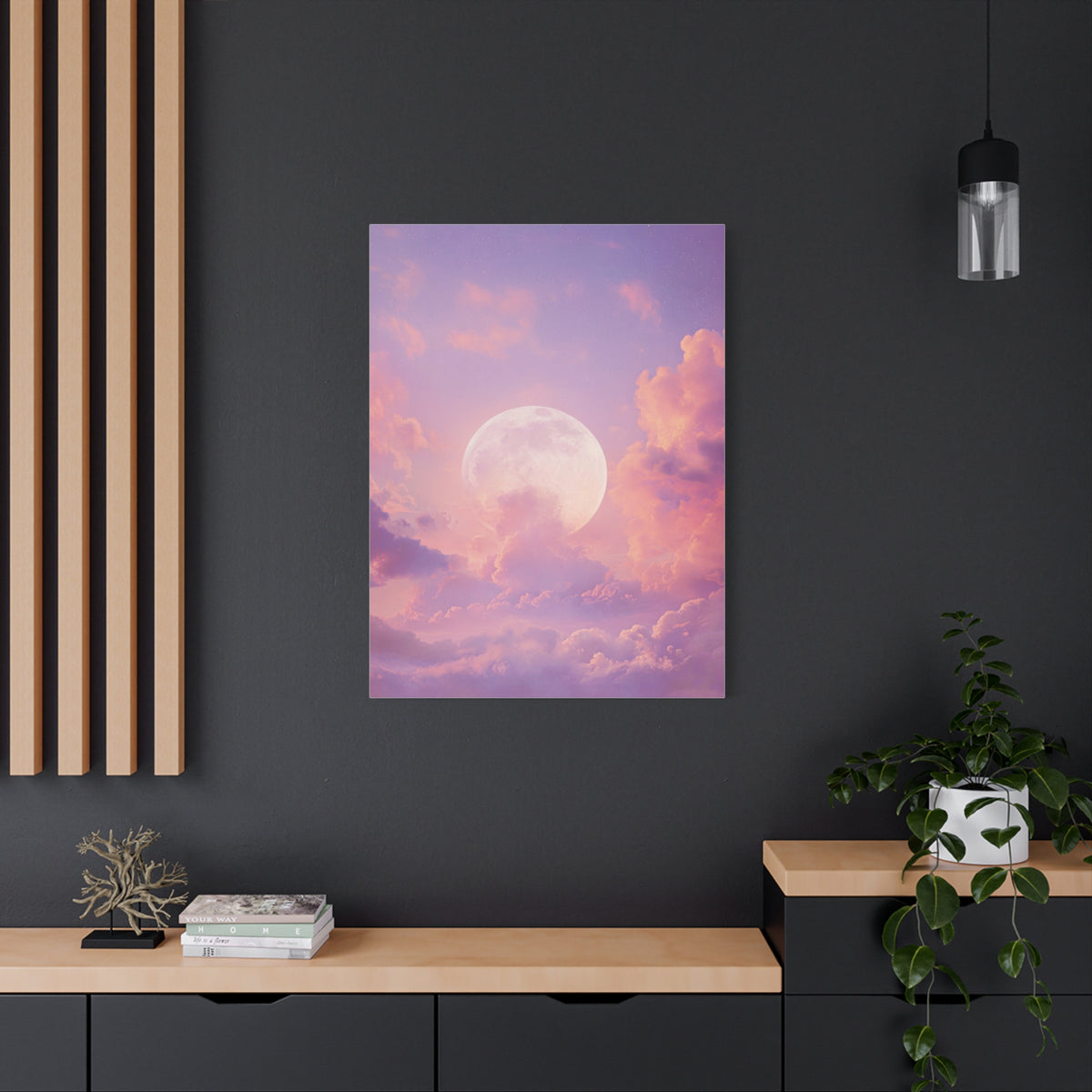 Dreamy Celestial Moon Clouds Wall Art & Canvas Print