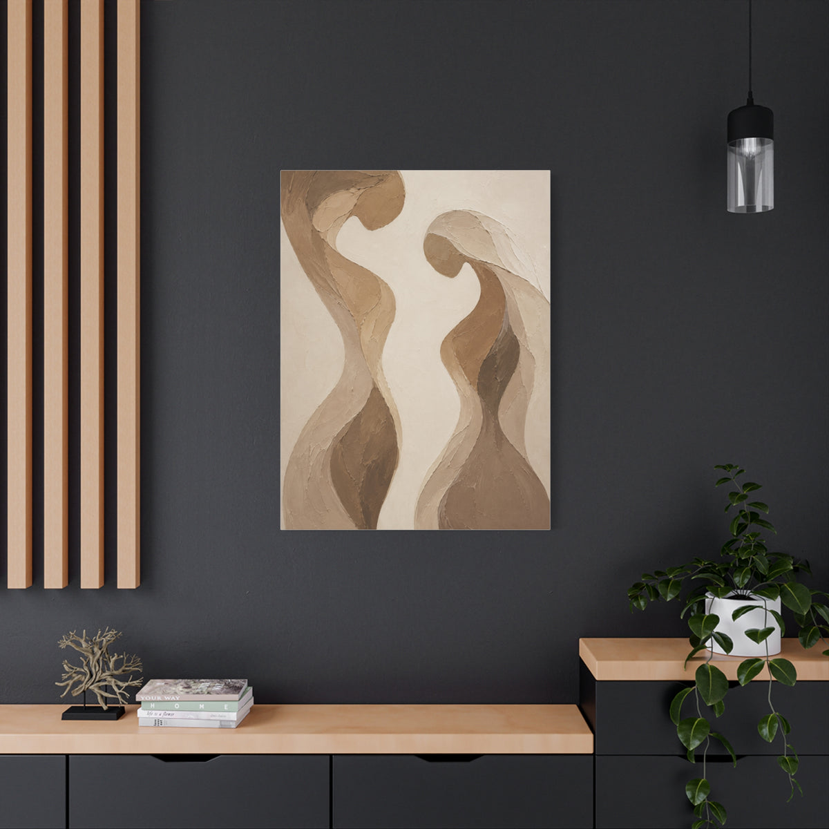 Abstract Earth Tone Lovers Flow Wall Art & Canvas Print