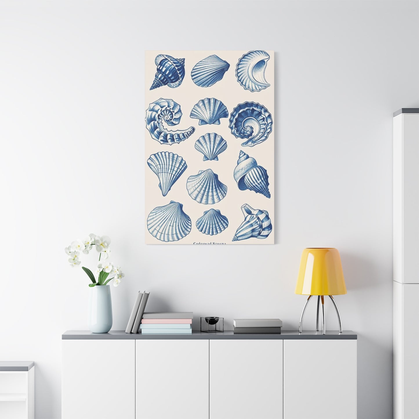 Blue Shell Shapes Wall Art & Canvas Prints