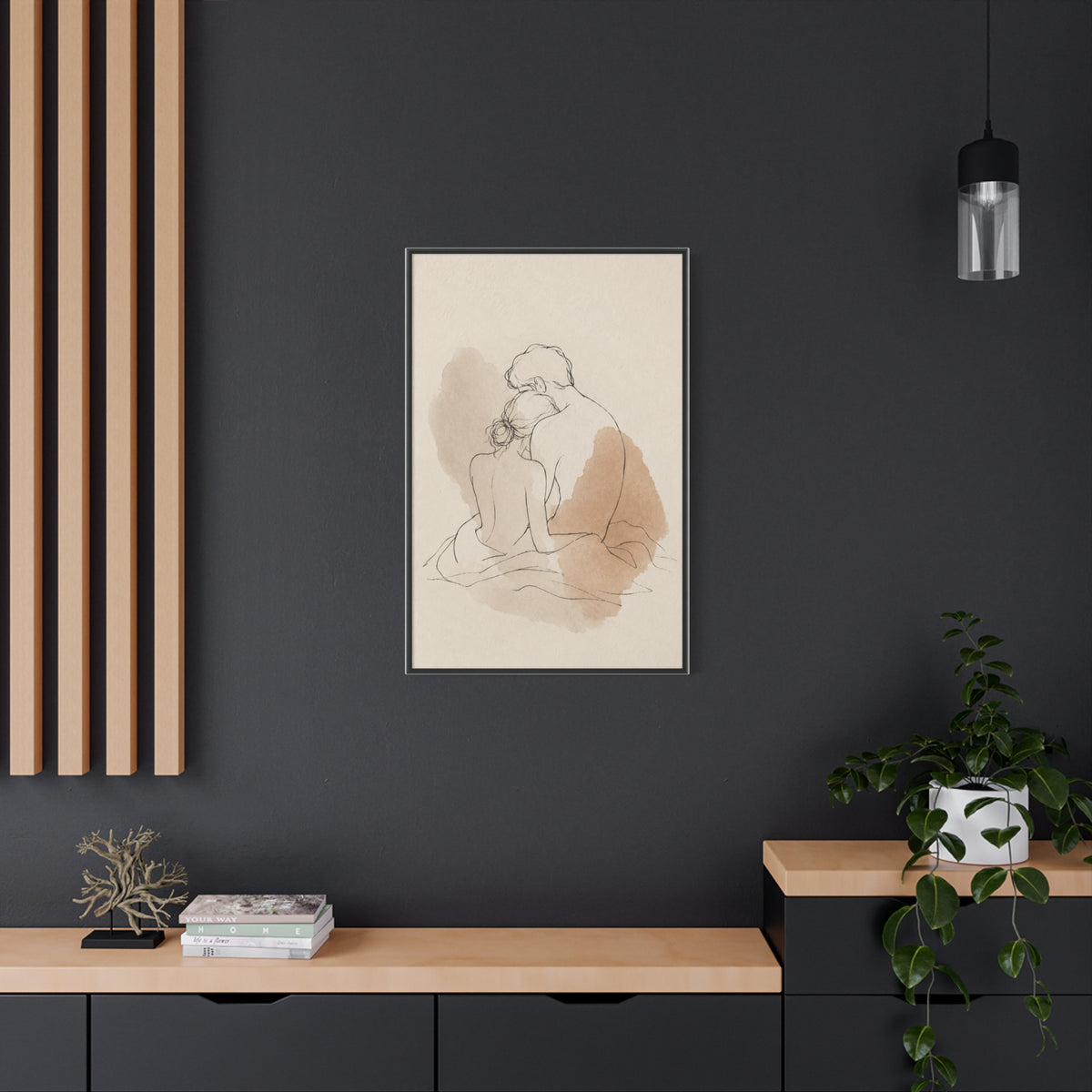Delicate Sketch Couple Quiet Intimacy Wall Art & Canvas Print
