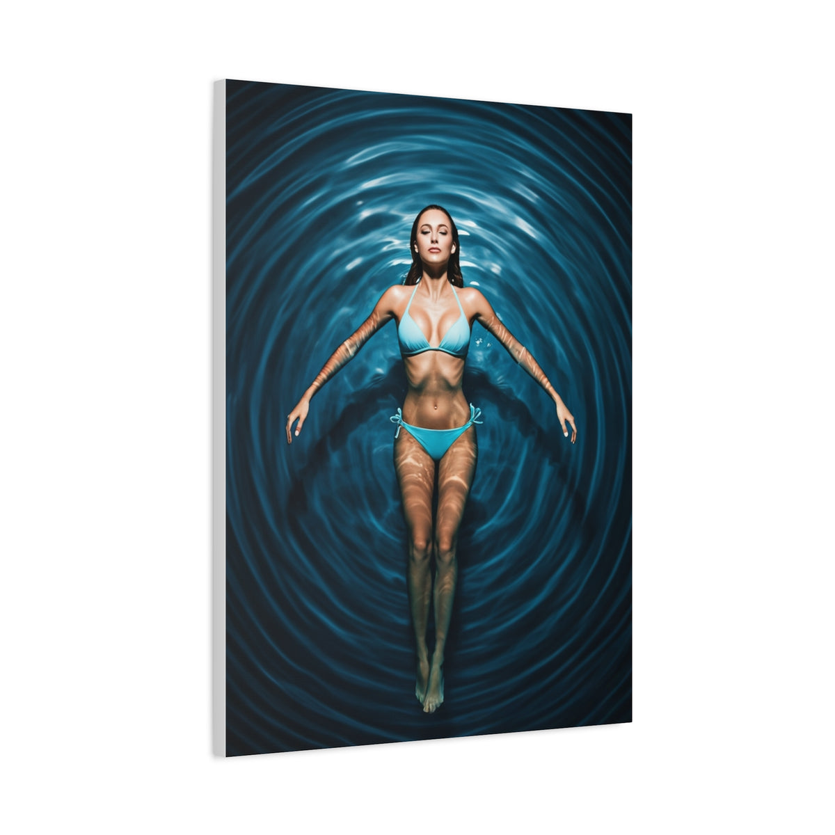 Floating Serenity in Deep Blue Pool Wall Art & Canvas Prints