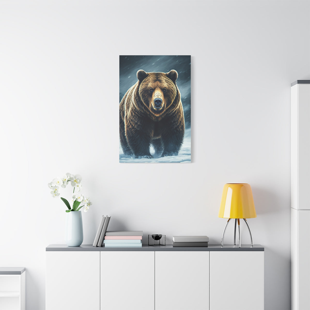 Snowy Landscape Grizzly Bear Wall Art & Canvas Prints