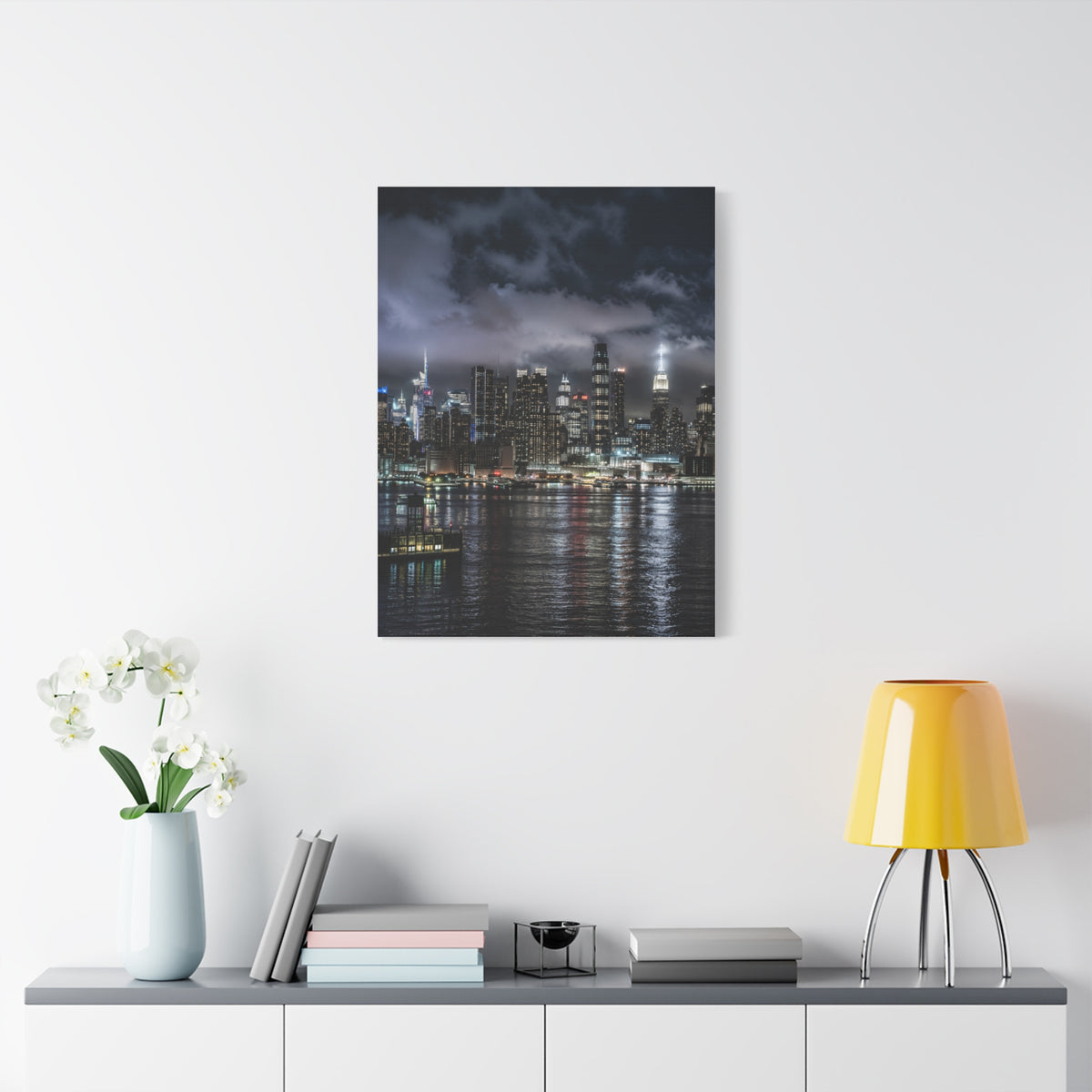 New York City Skyline at Night Wall Art & Canvas Print