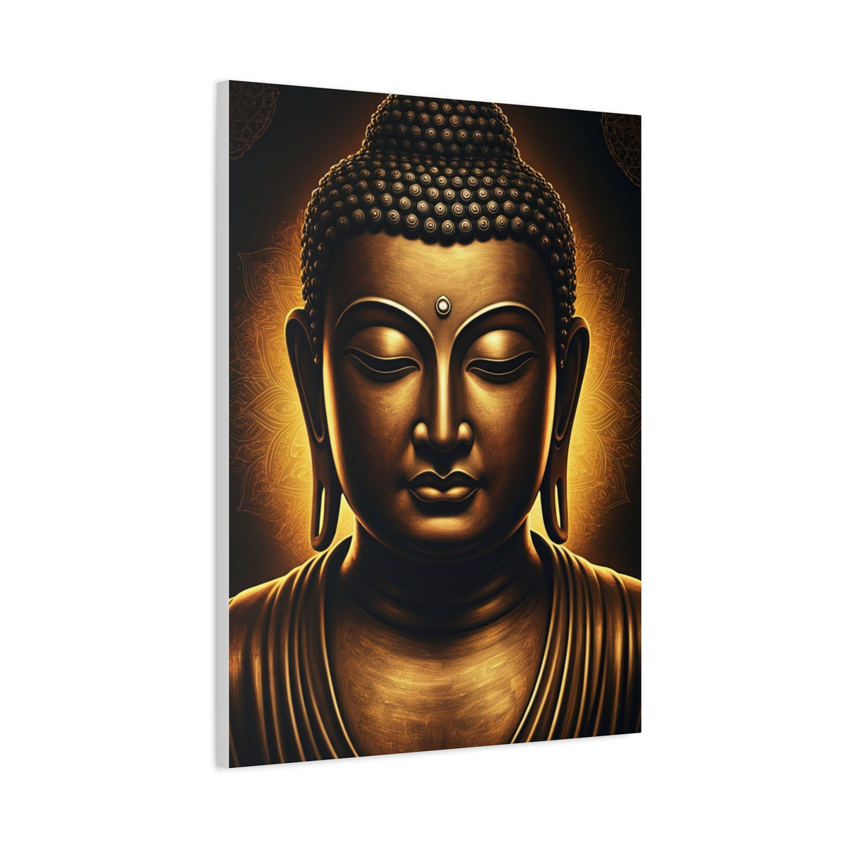 Golden Calm Buddha Portrait Wall Art & Canvas Prints