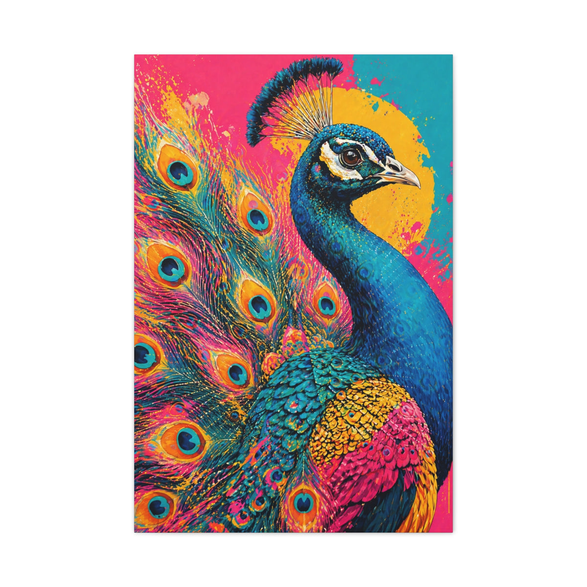 Vibrant Pop Art Peacock Statement Wall Art & Canvas Print