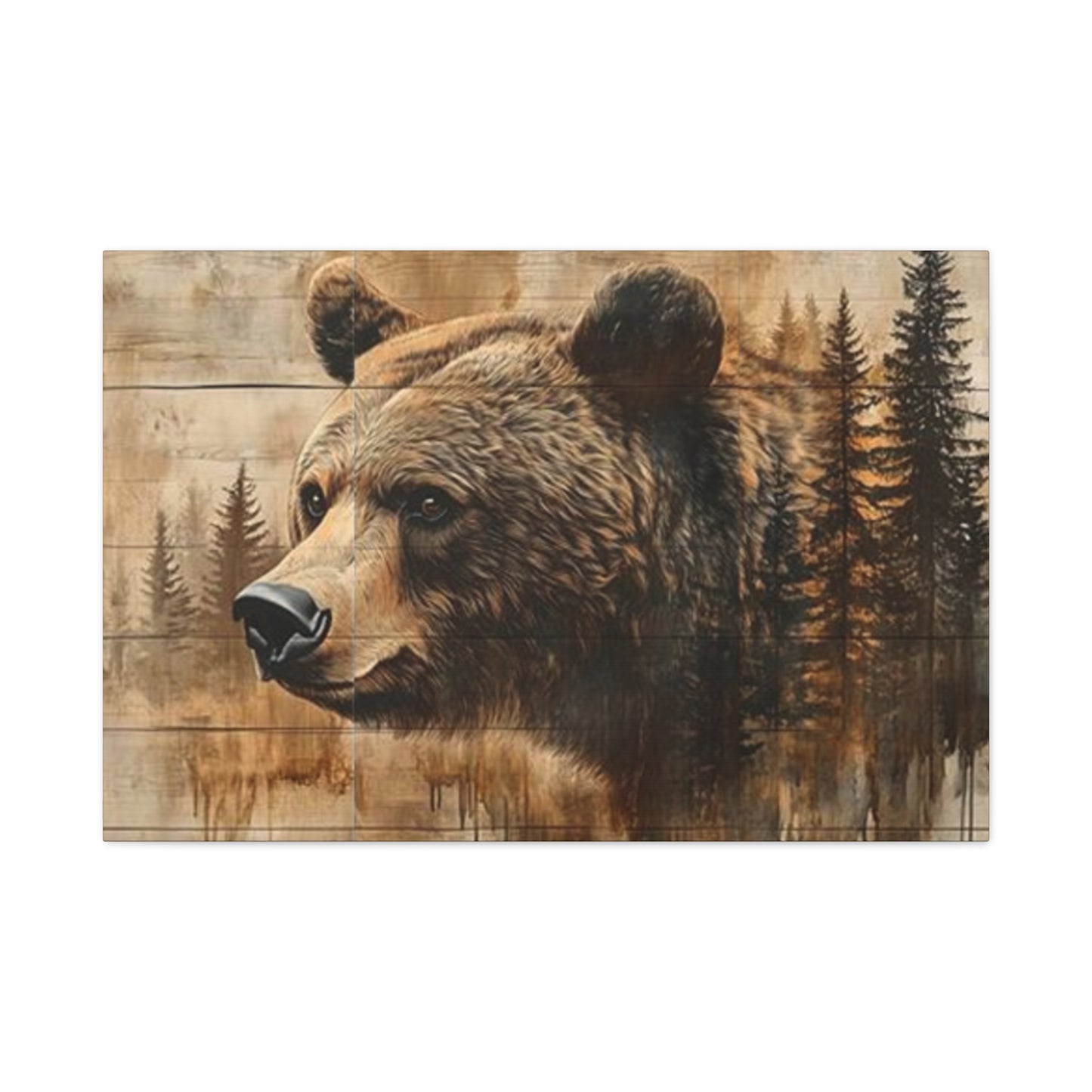 Grizzly Bear Wildlife Painting Wall Art & Canvas Prints
