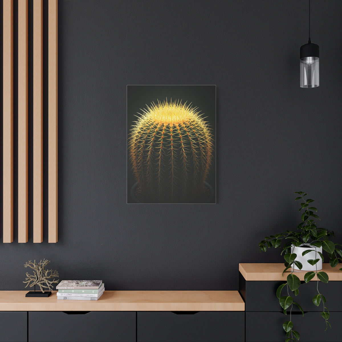 Golden Crown Cactus Portrait Wall Art & Canvas Prints