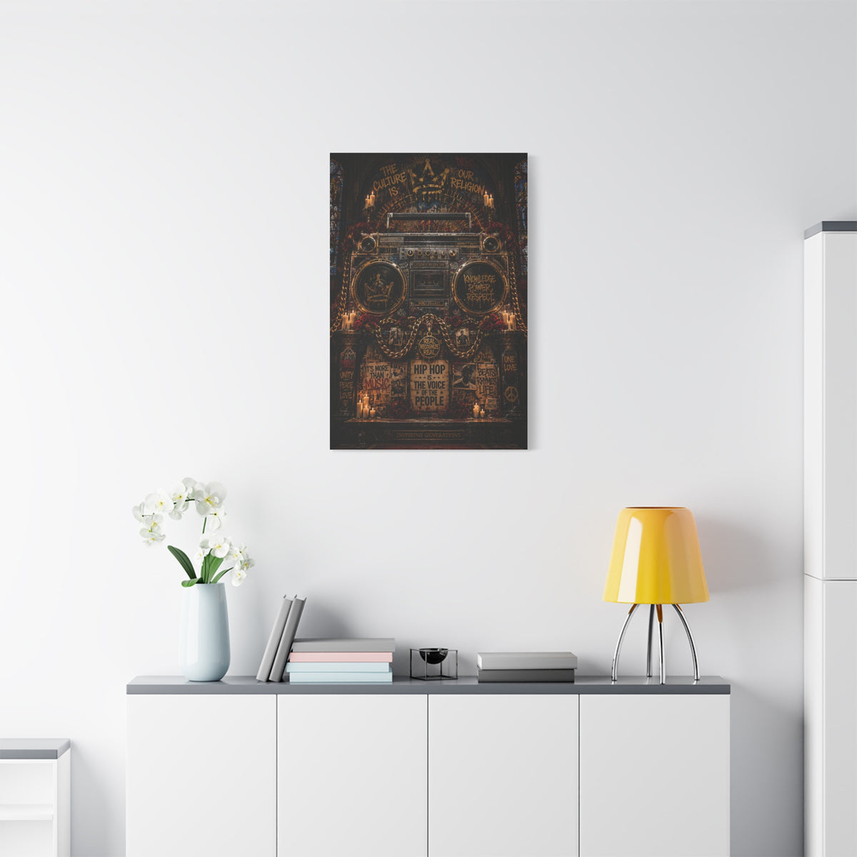 Hip Hop Cathedral Boombox Street Wall Art & Canvas Print