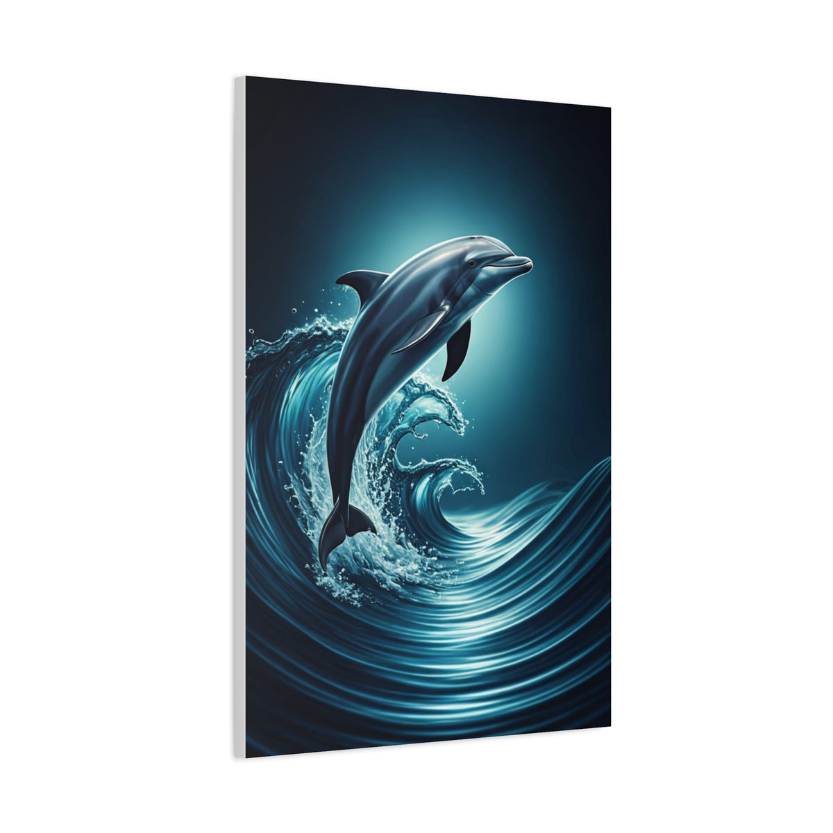Dolphin Leaping Through Blue Ocean Waves Wall Art & Canvas Prints