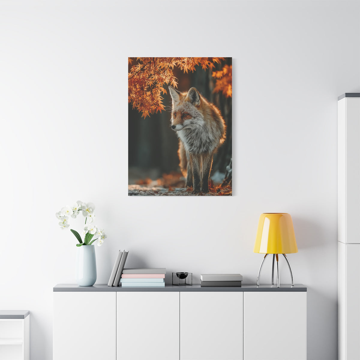 Autumn Forest Path Fox Wall Art & Canvas Print