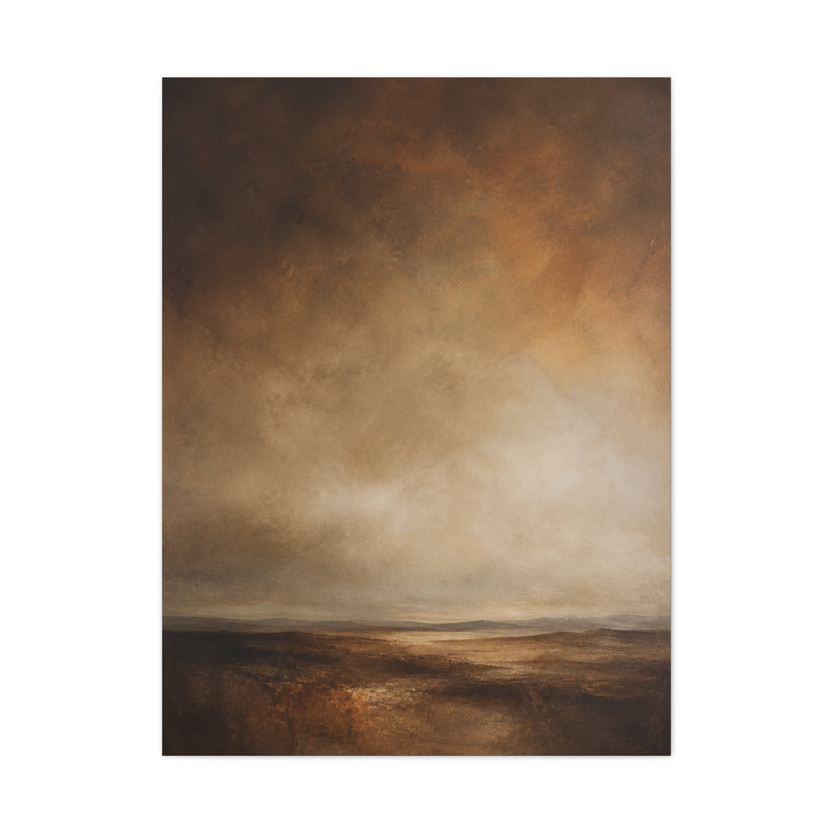 Earthy Brown Horizon Abstraction Wall Art & Canvas Print