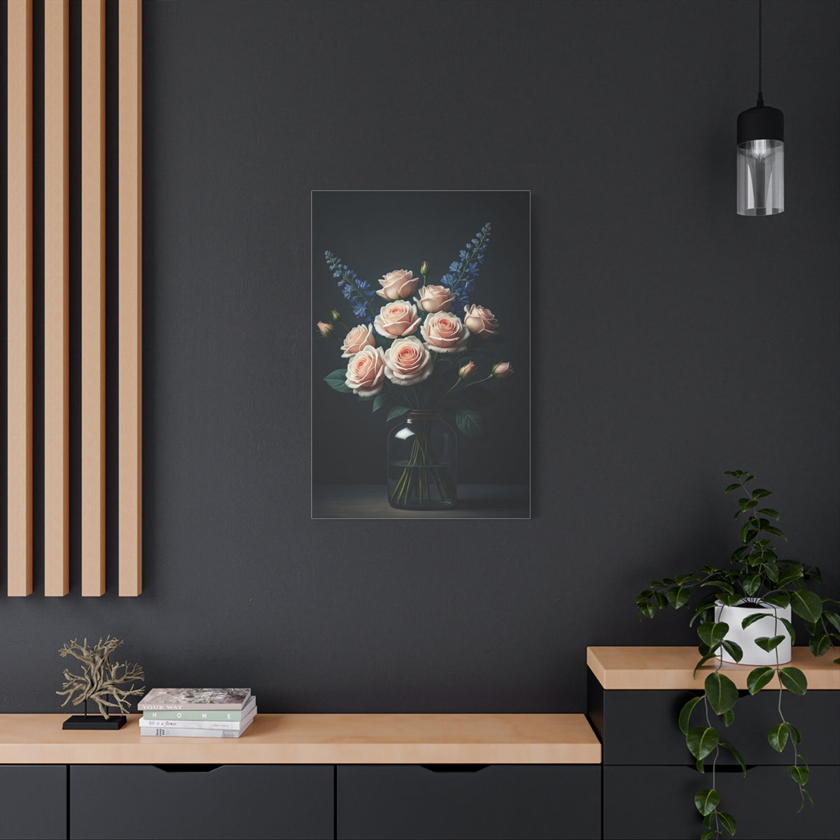 Blush Rose Bouquet in Glass Vase Wall Art & Canvas Prints