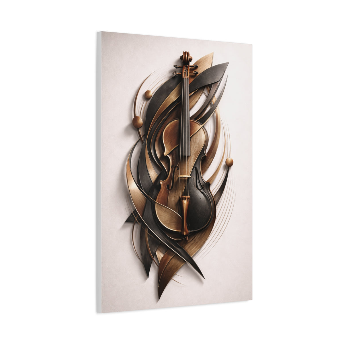 Sculptural Violin Motion Composition Wall Art & Canvas Print