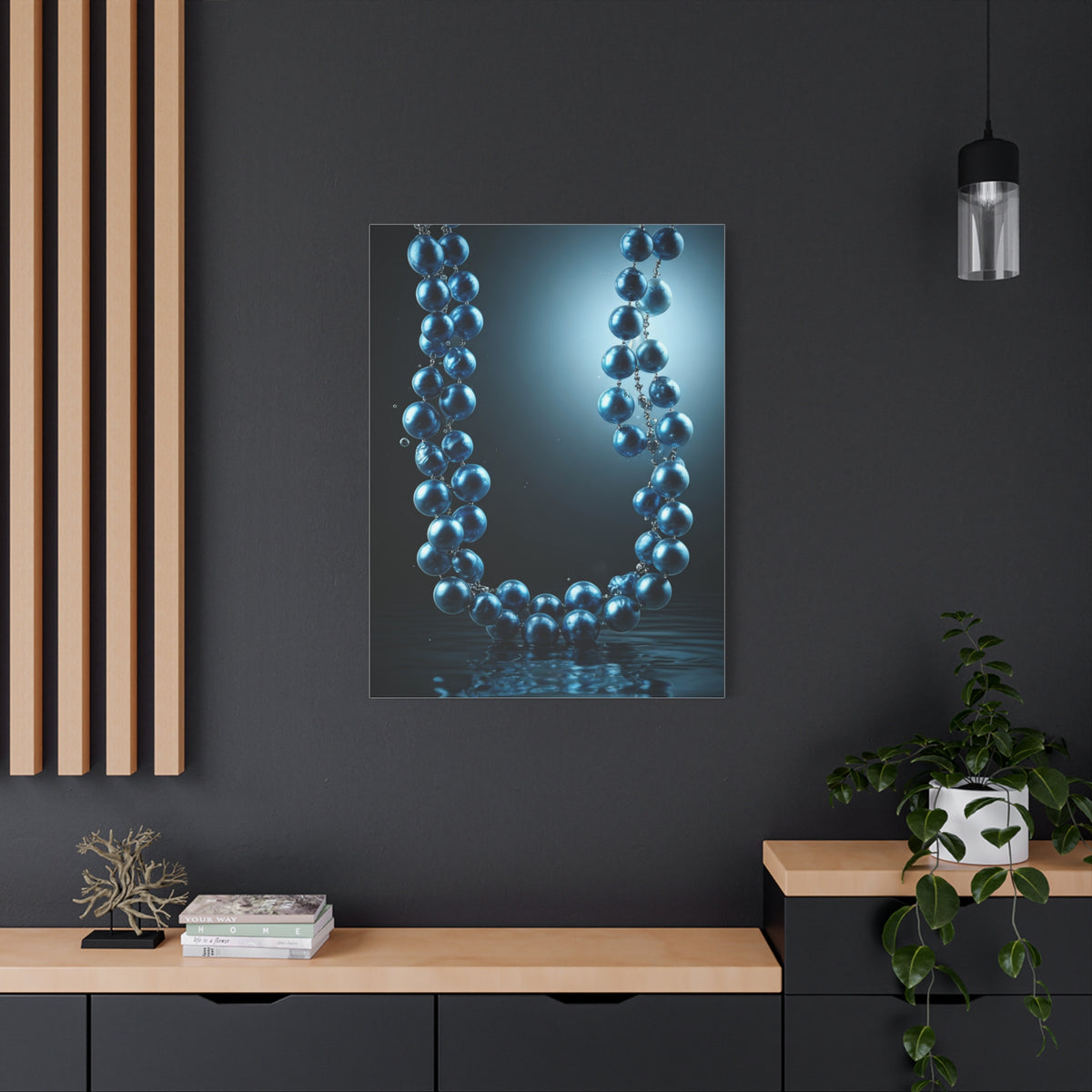 Blue Pearl Necklace Beneath Ocean Surface Wall Art & Canvas