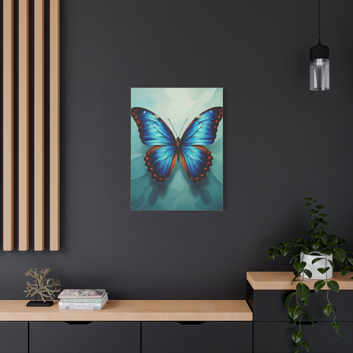 Azure Blue Butterfly Elegance Wall Art & Canvas Prints