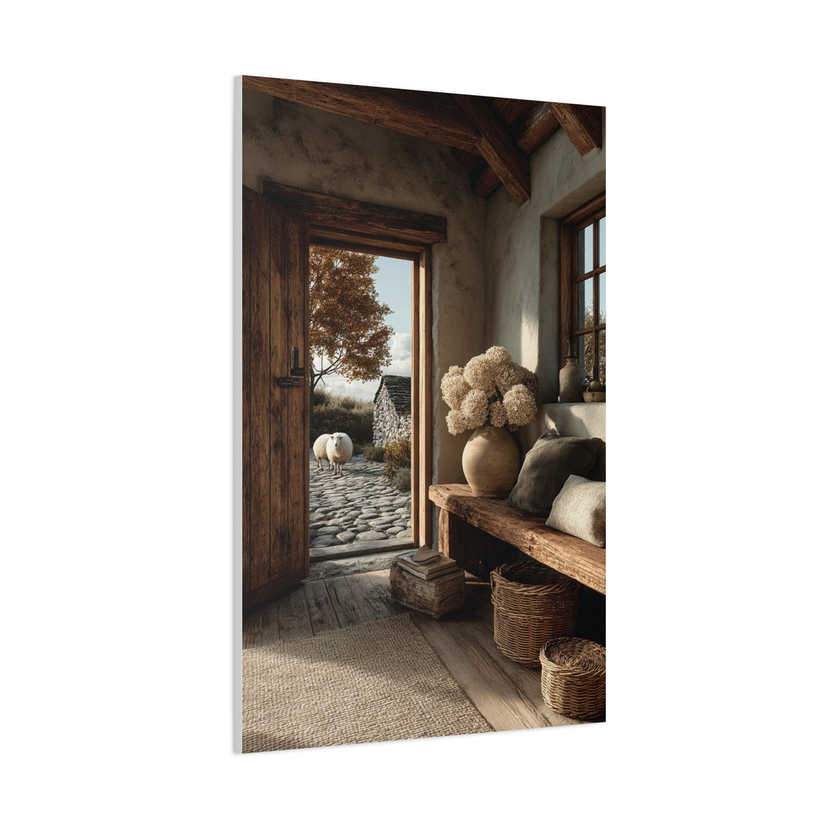 Farmhouse Entryway Open Door Scene Wall Art & Canvas Print