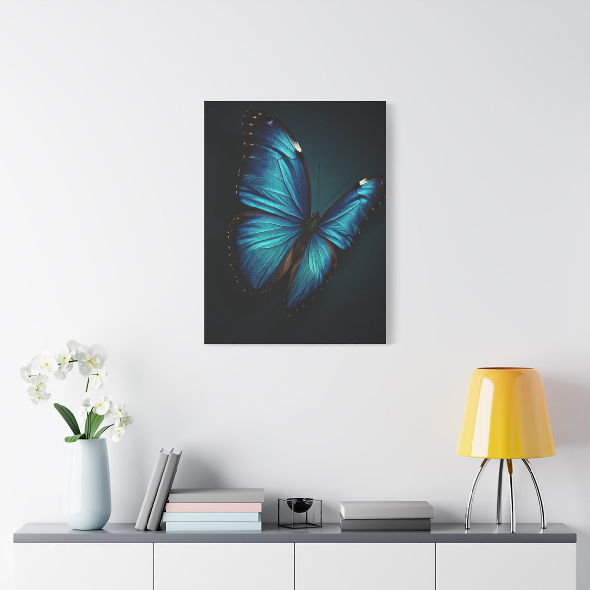 Blue Morpho Butterfly Wings Spread Wall Art & Canvas Prints